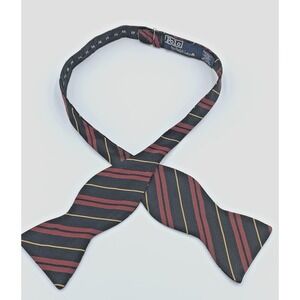 Polo by Ralph Lauren Men's 100% Repp Silk Bow Tie Adjustable Black Red Gold
